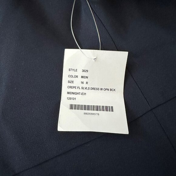 Dessy Collection womens size 16R Crepe Sleeveless Dress With Open Back Midnight - Picture 4 of 7